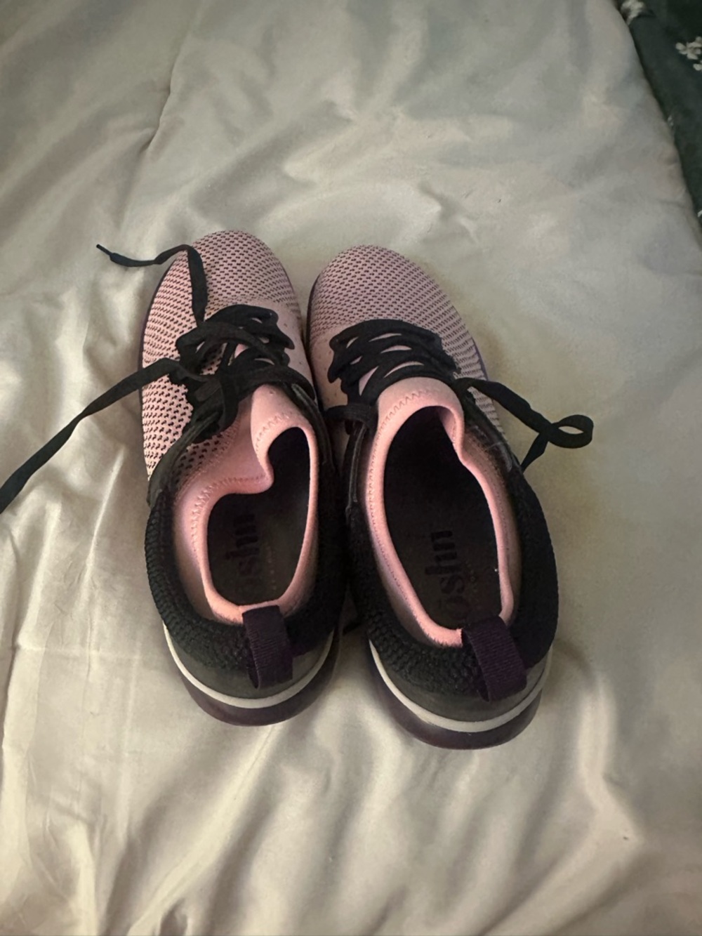 Pink and Black Knit Athletic Sneakers